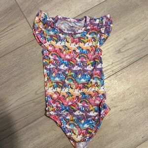 Posh Peanut markie magic Lisa Frank ruffle sleeve bodysuit size 18-24 months